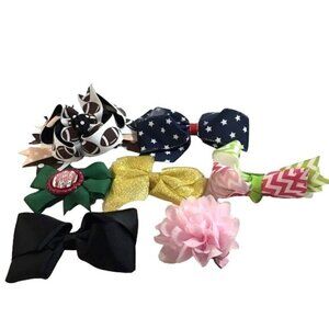 Baby/Toddler/Girls Multicolored Hair Bows Lot of 7 One Size